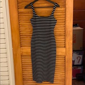 American apparel striped tight midi dress size S